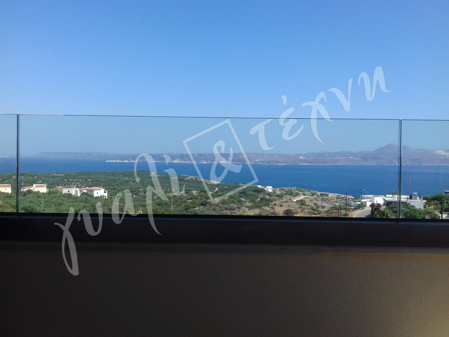 ΓΥΑΛΙΝΑ ΚΑΓΚΕΛΑ Γυάλινα κάγκελα,Χανιά,Κρήτη Ελλάδα,Γυάλινο κάγκελο στηθαία..