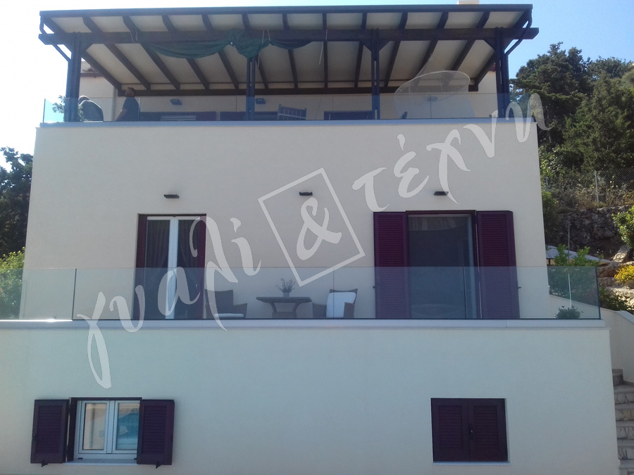 ΓΥΑΛΙΝΑ ΚΑΓΚΕΛΑ Γυάλινα κάγκελα,Χανιά,Κρήτη Ελλάδα,Γυάλινο κάγκελο στηθαία..