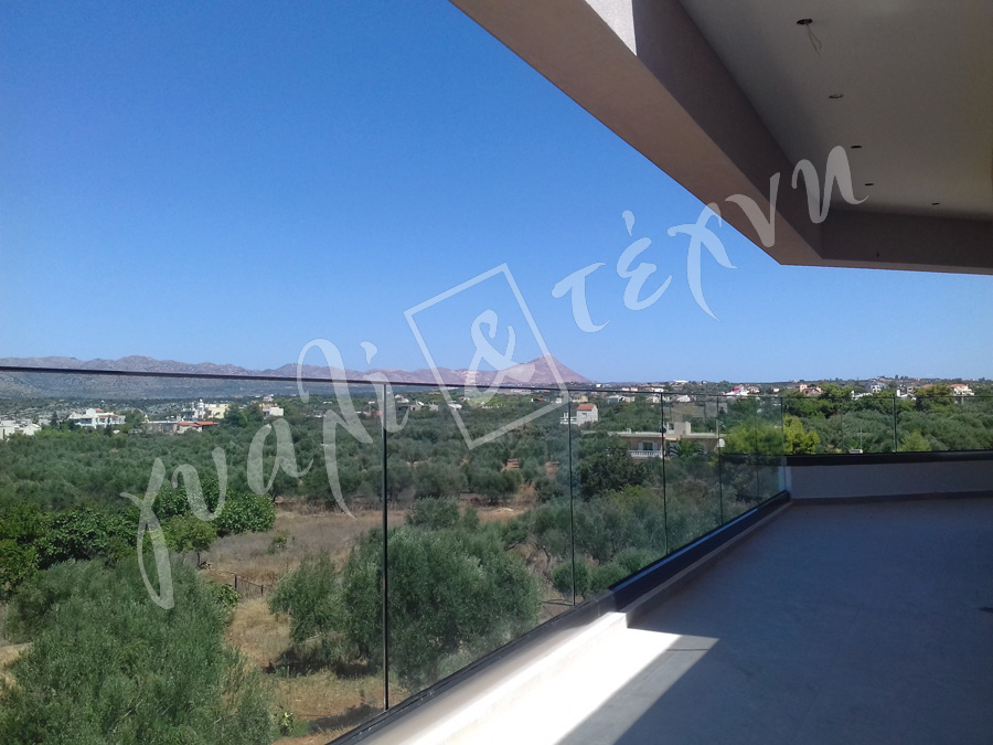 ΓΥΑΛΙΝΑ ΚΑΓΚΕΛΑ Γυάλινα κάγκελα,Χανιά,Κρήτη Ελλάδα,Γυάλινο κάγκελο στηθαία..