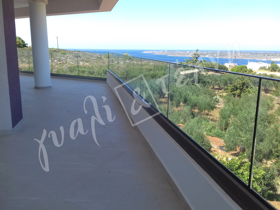 ΓΥΑΛΙΝΑ ΚΑΓΚΕΛΑ Γυάλινα κάγκελα,Χανιά,Κρήτη Ελλάδα,Γυάλινο κάγκελο στηθαία..