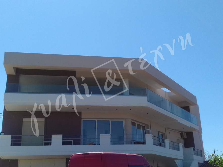 ΓΥΑΛΙΝΑ ΚΑΓΚΕΛΑ Γυάλινα κάγκελα,Χανιά,Κρήτη Ελλάδα,Γυάλινο κάγκελο στηθαία..