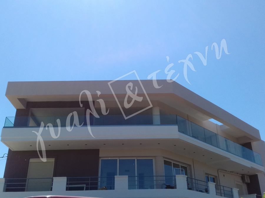 ΓΥΑΛΙΝΑ ΚΑΓΚΕΛΑ Γυάλινα κάγκελα,Χανιά,Κρήτη Ελλάδα,Γυάλινο κάγκελο στηθαία..