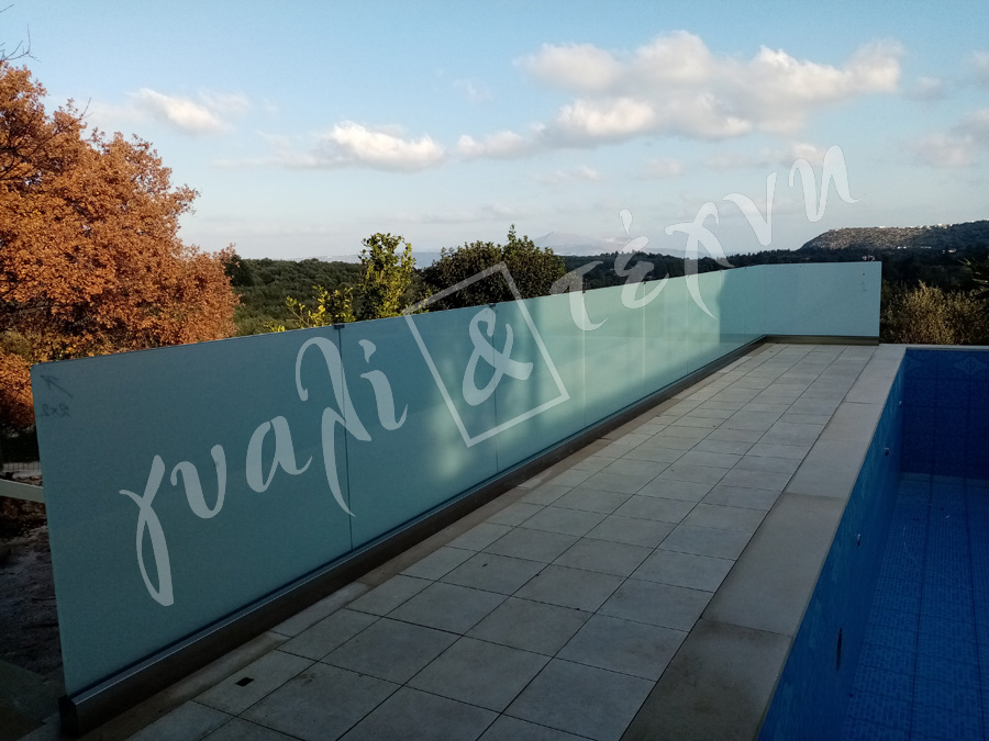 ΓΥΑΛΙΝΑ ΚΑΓΚΕΛΑ Γυάλινα κάγκελα,Χανιά,Κρήτη Ελλάδα,Γυάλινο κάγκελο στηθαία..