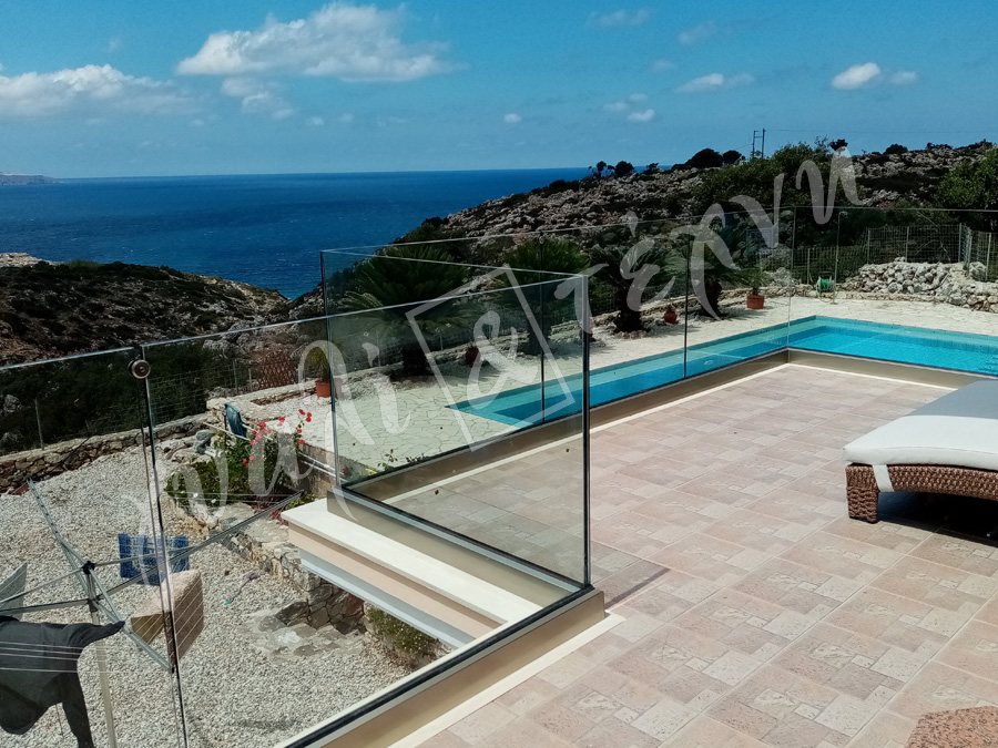 ΓΥΑΛΙΝΑ ΚΑΓΚΕΛΑ Γυάλινα κάγκελα,Χανιά,Κρήτη Ελλάδα,Γυάλινο κάγκελο στηθαία..