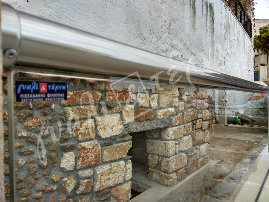 ΓΥΑΛΙΝΑ ΚΑΓΚΕΛΑ Γυάλινα κάγκελα,Χανιά,Κρήτη Ελλάδα,Γυάλινο κάγκελο στηθαία..