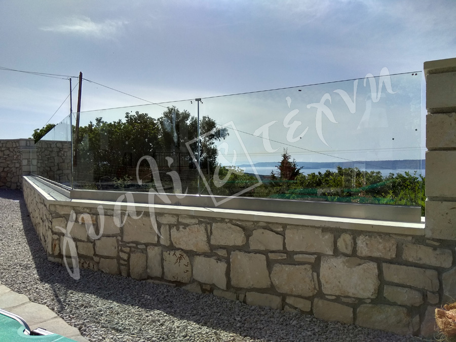 ΓΥΑΛΙΝΑ ΚΑΓΚΕΛΑ Γυάλινα κάγκελα,Χανιά,Κρήτη Ελλάδα,Γυάλινο κάγκελο στηθαία..