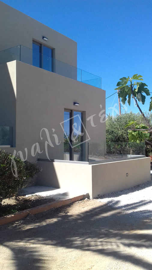 ΓΥΑΛΙΝΑ ΚΑΓΚΕΛΑ Γυάλινα κάγκελα,Χανιά,Κρήτη Ελλάδα,Γυάλινο κάγκελο στηθαία..