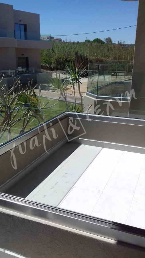 ΓΥΑΛΙΝΑ ΚΑΓΚΕΛΑ Γυάλινα κάγκελα,Χανιά,Κρήτη Ελλάδα,Γυάλινο κάγκελο στηθαία..