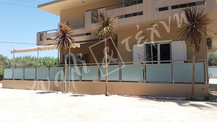 ΓΥΑΛΙΝΑ ΚΑΓΚΕΛΑ Γυάλινα κάγκελα,Χανιά,Κρήτη Ελλάδα,Γυάλινο κάγκελο στηθαία..